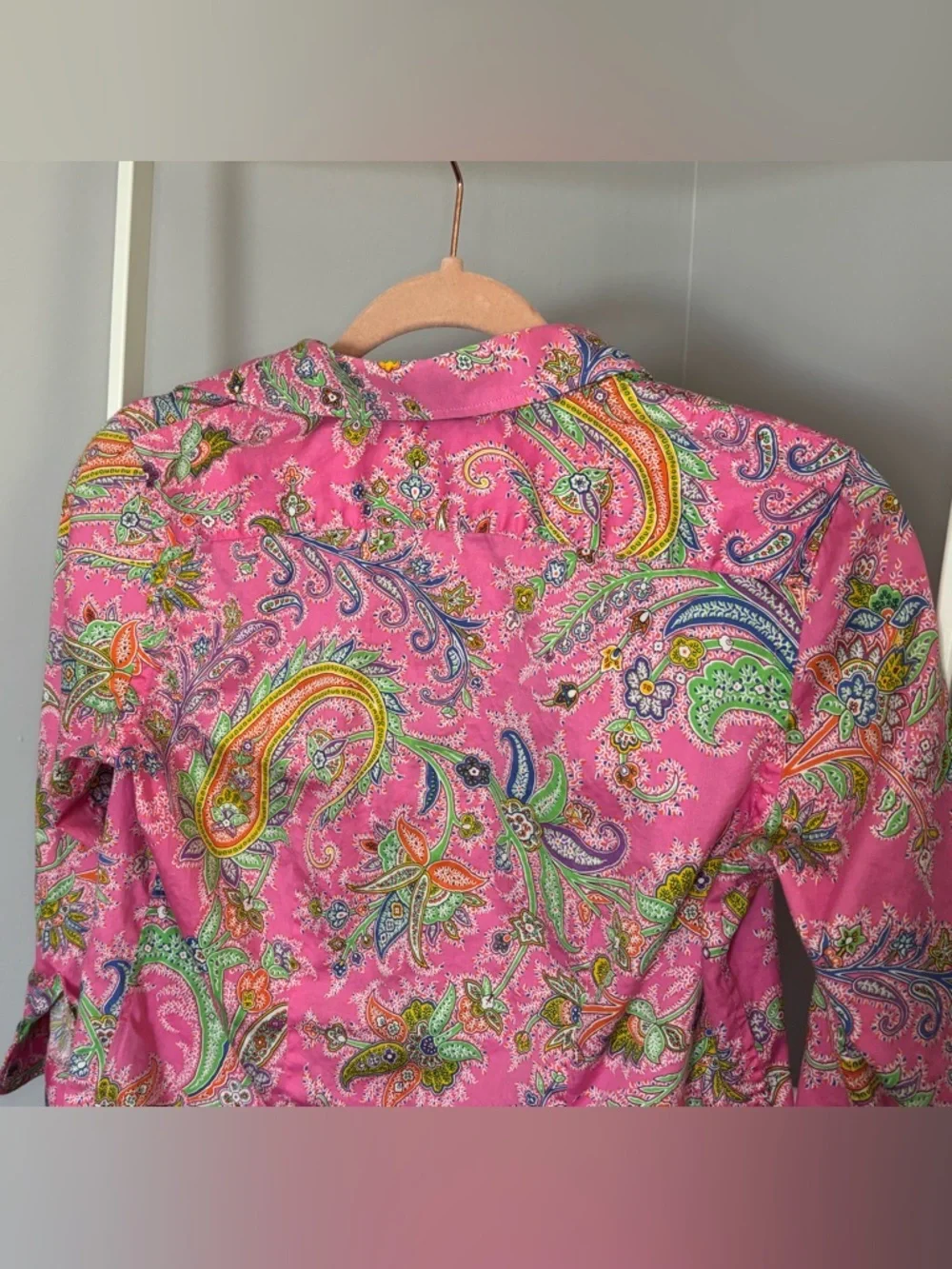 Ralph Lauren Pink Paisley Button-Down Shirt - Picture 10 of 13